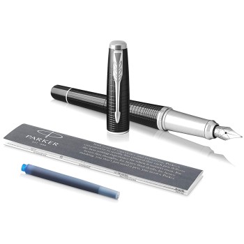 Ручка перьевая Parker Urban Premium F312, Ebony Metal CT (Перо F)